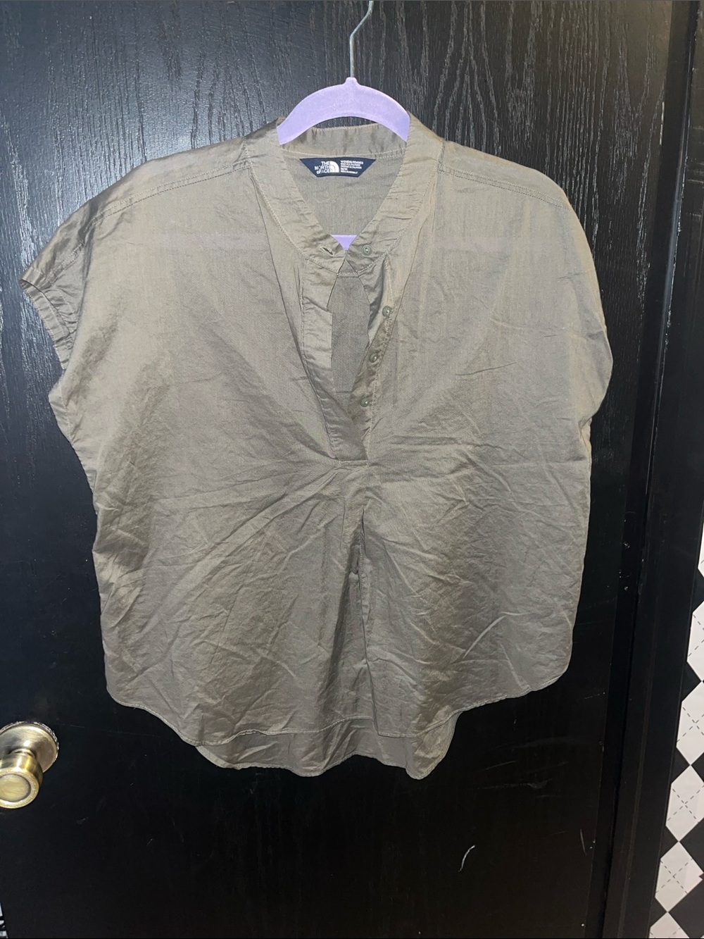 The North Face Olive Green Short Sleeve Henley Tunic